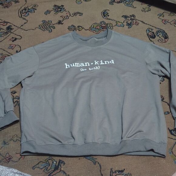 Human-Kind Be Both Unisex plus Organic Sweatshirt oversized - Picture 1 of 3